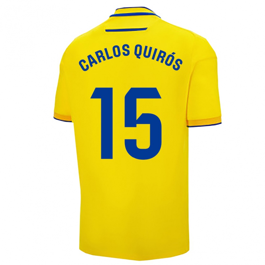 נשים כדורגל Juan Carlos Quirós #15 צהוב נייבי ג'רזי ביתית 2025/26