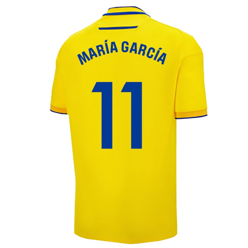 נשים כדורגל María García Villega #11 צהוב נייבי ג'רזי ביתית 2025/26