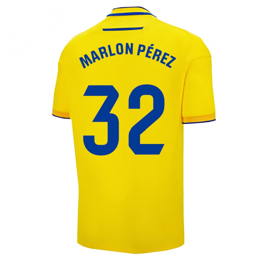 נשים כדורגל Marlon Pérez #32 צהוב נייבי ג'רזי ביתית 2025/26