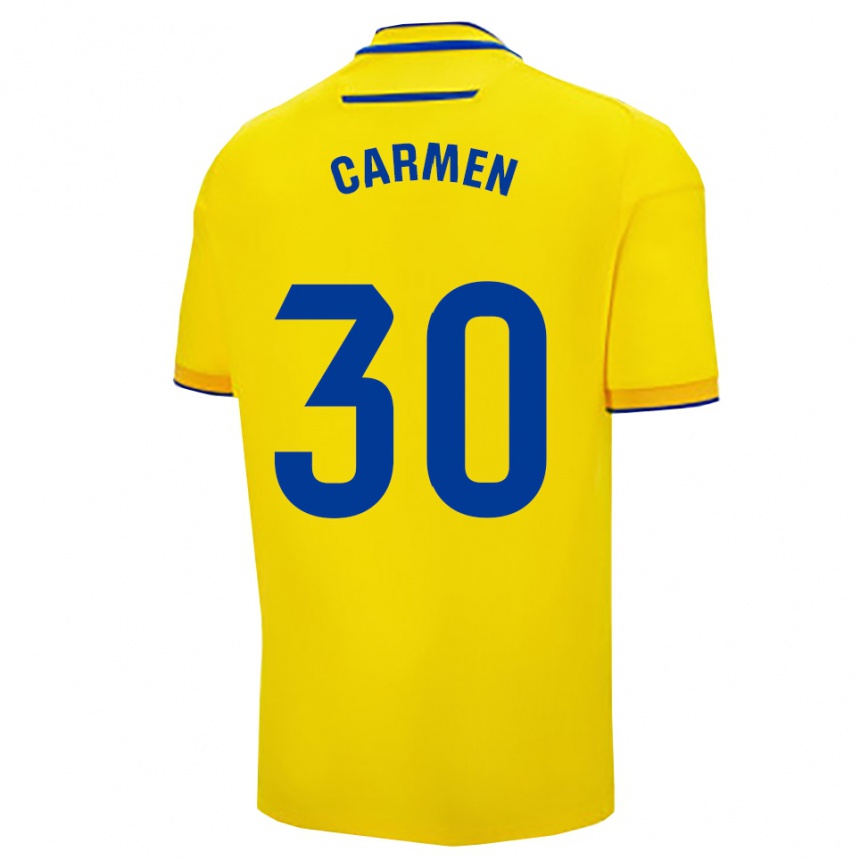 נשים כדורגל Carmen Villalustre Serrano #30 צהוב נייבי ג'רזי ביתית 2025/26