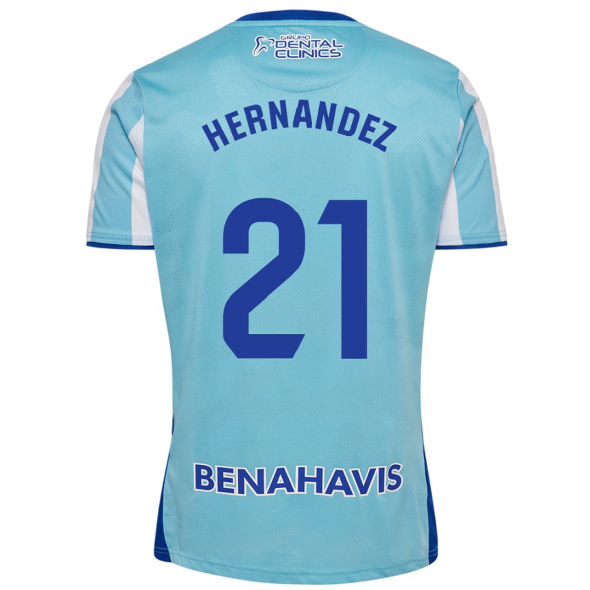נשים כדורגל חואן הרננדס #21 תכלת לבן ג'רזי ביתית 2025/26