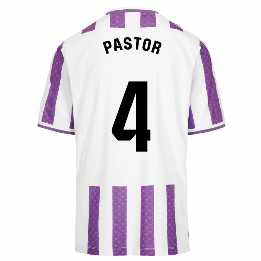נשים כדורגל Alba Pastor Rodríguez #4 סגול לבן ג'רזי ביתית 2025/26