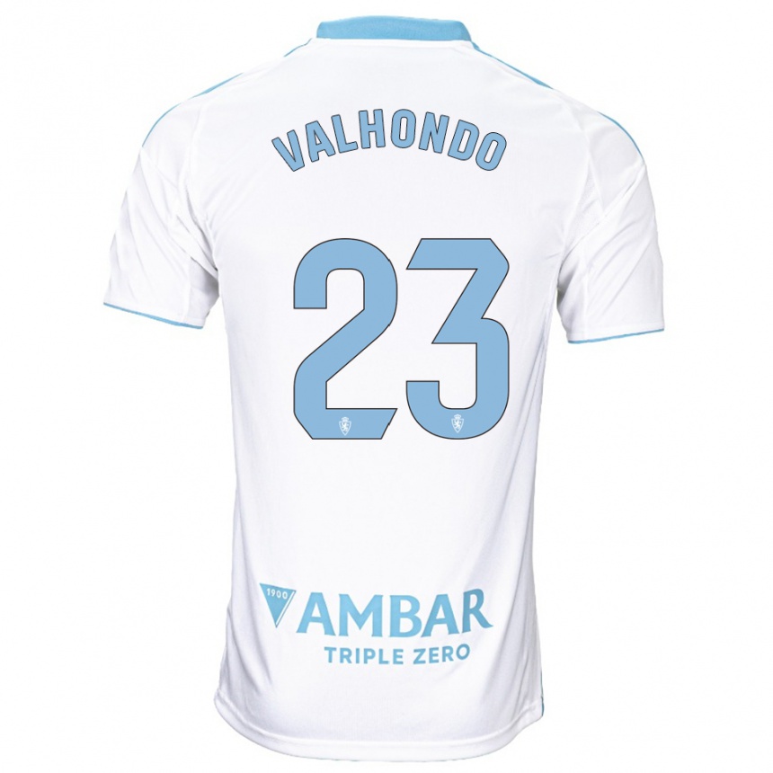 נשים כדורגל Marcos Valhondo #23 לבן תכלת ג'רזי ביתית 2025/26
