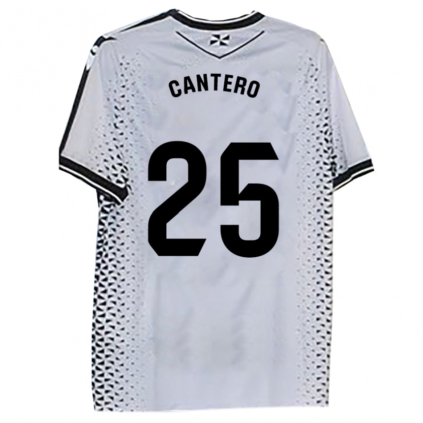 נשים כדורגל יאגו קנטרו פרס #25 לבן שחור ג'רזי ביתית 2025/26