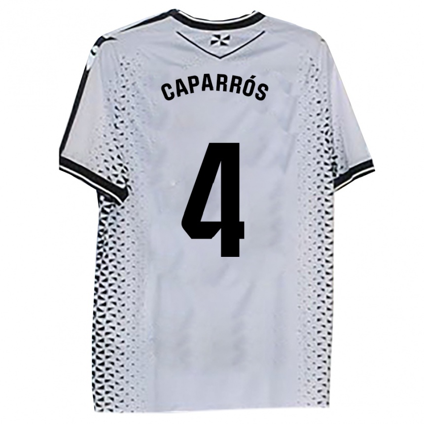 נשים כדורגל אלברט קפרוס #4 לבן שחור ג'רזי ביתית 2025/26