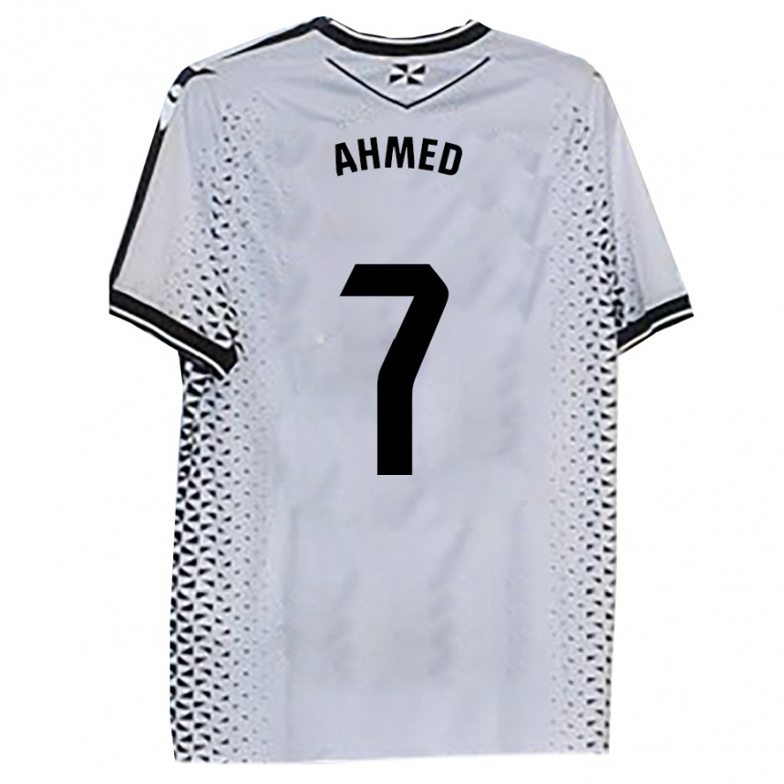 נשים כדורגל אייזר אחמד #7 לבן שחור ג'רזי ביתית 2025/26