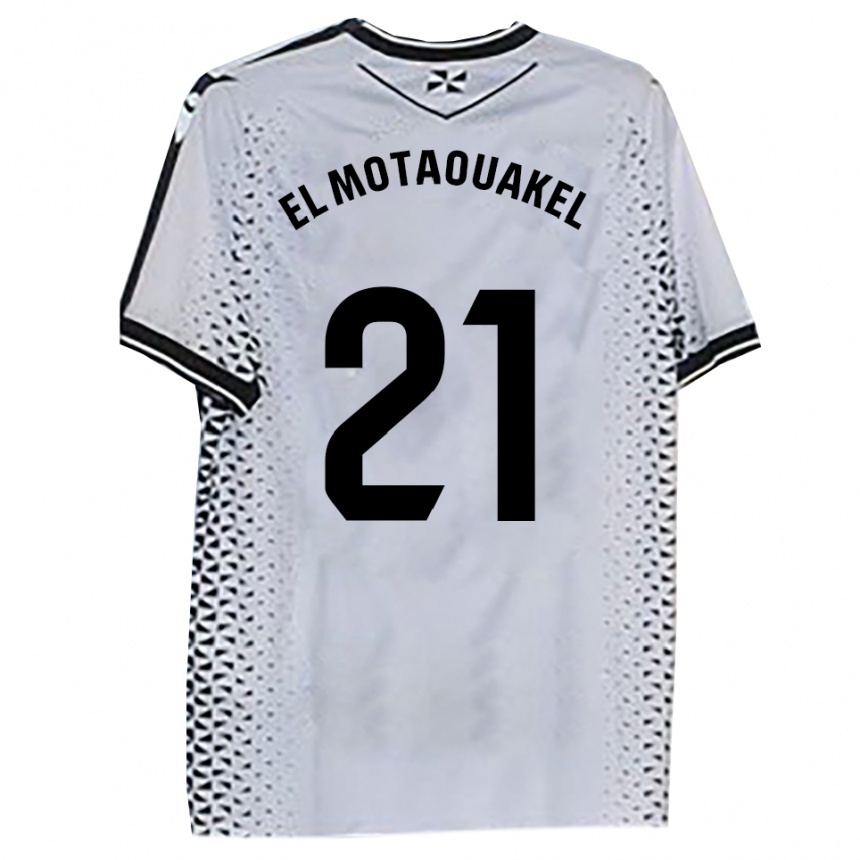 נשים כדורגל Hamza El Motaouakel #21 לבן שחור ג'רזי ביתית 2025/26