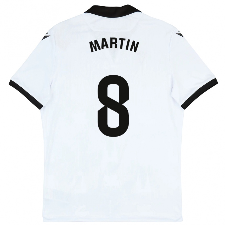 נשים כדורגל אנדר מרטין #8 לבן שחור ג'רזי ביתית 2025/26