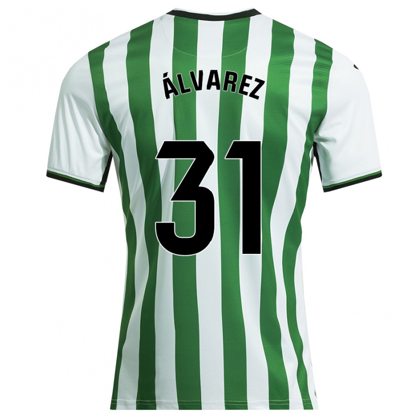 נשים כדורגל Iker Álvarez #31 לבן ירוק ג'רזי ביתית 2025/26