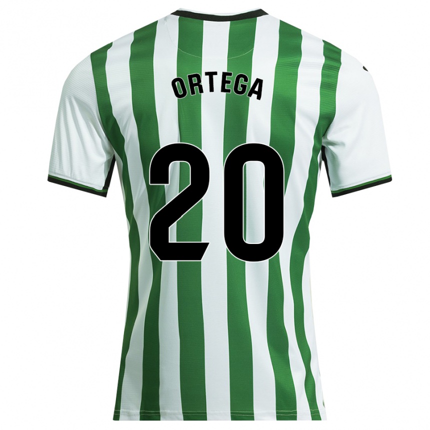 נשים כדורגל David Ortega #20 לבן ירוק ג'רזי ביתית 2025/26