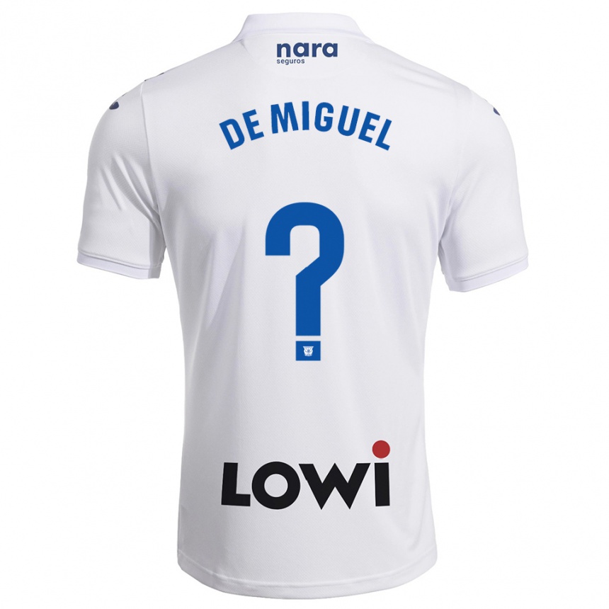 נשים כדורגל Carlos De Miguel #0 לבן נייבי ג'רזי ביתית 2025/26