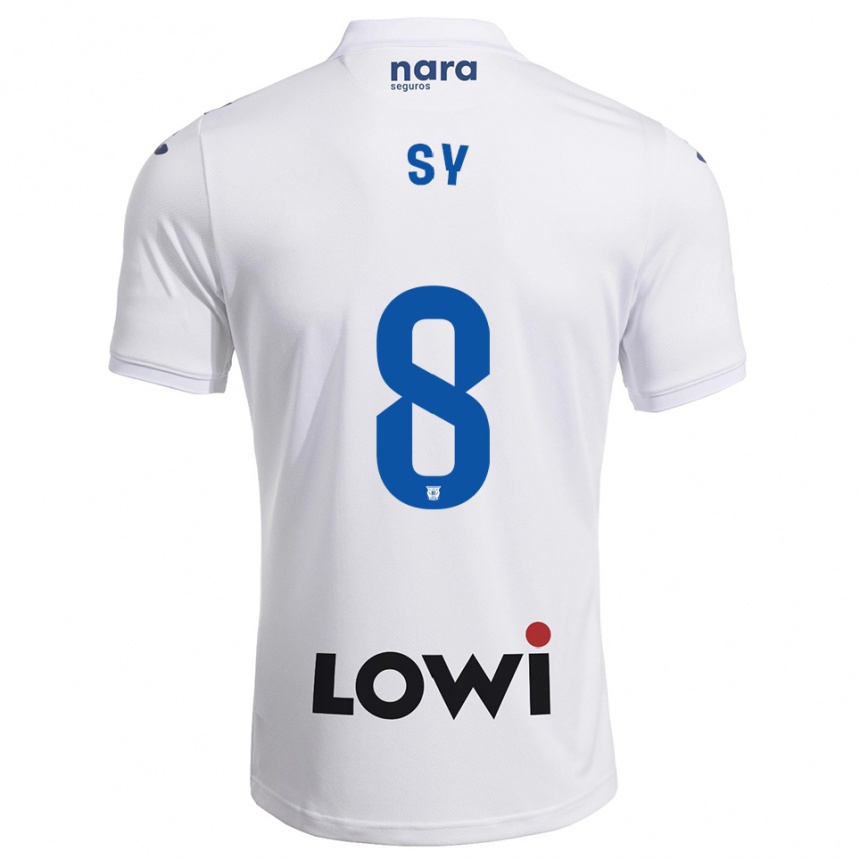 נשים כדורגל Ablaye Sy #8 לבן נייבי ג'רזי ביתית 2025/26