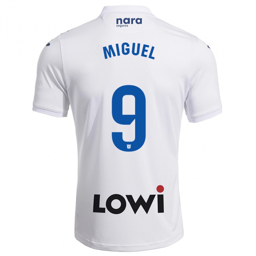 נשים כדורגל מיגל דה לה פואנטה #9 לבן נייבי ג'רזי ביתית 2025/26