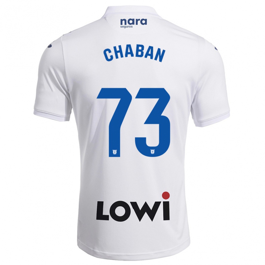 נשים כדורגל Danylo Chaban #73 לבן נייבי ג'רזי ביתית 2025/26
