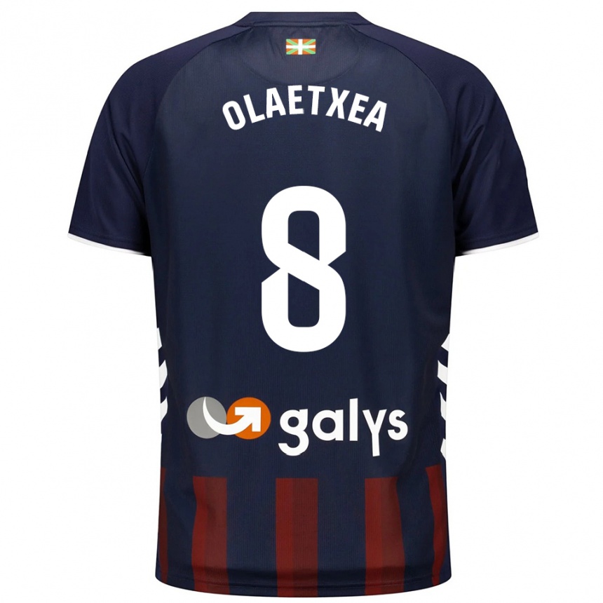 נשים כדורגל Lander Olaetxea #8 כחול נייבי אדום ג'רזי ביתית 2025/26