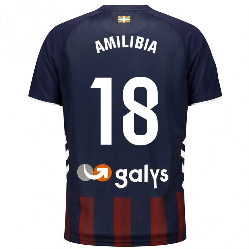 נשים כדורגל Anartz Amilibia #18 כחול נייבי אדום ג'רזי ביתית 2025/26