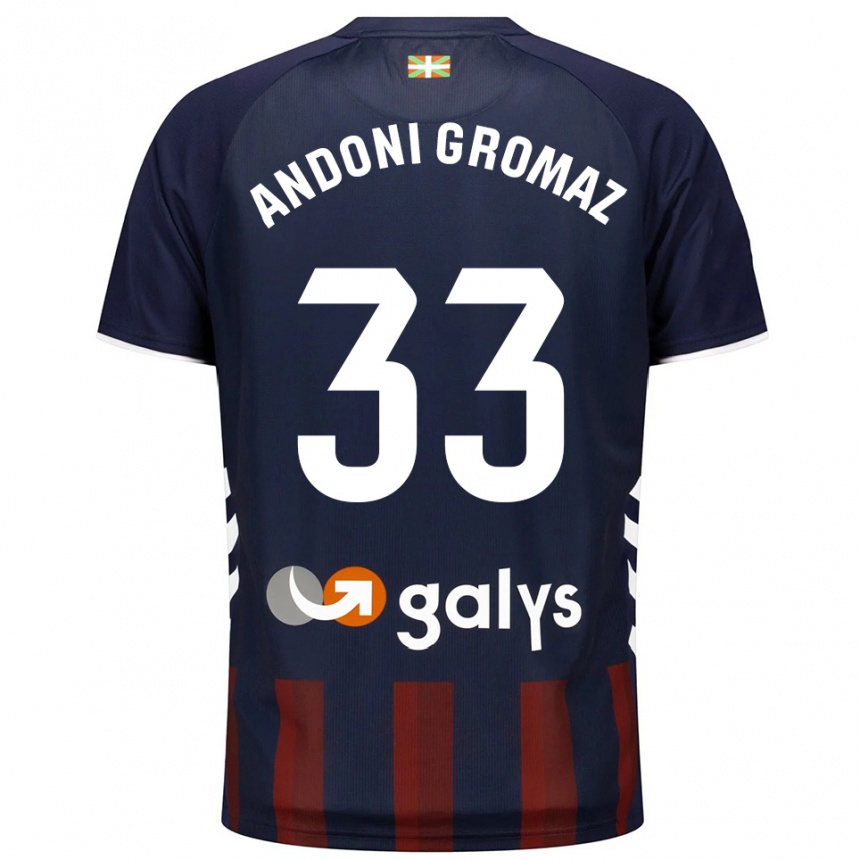 נשים כדורגל Jon Andoni Gromaz #33 כחול נייבי אדום ג'רזי ביתית 2025/26