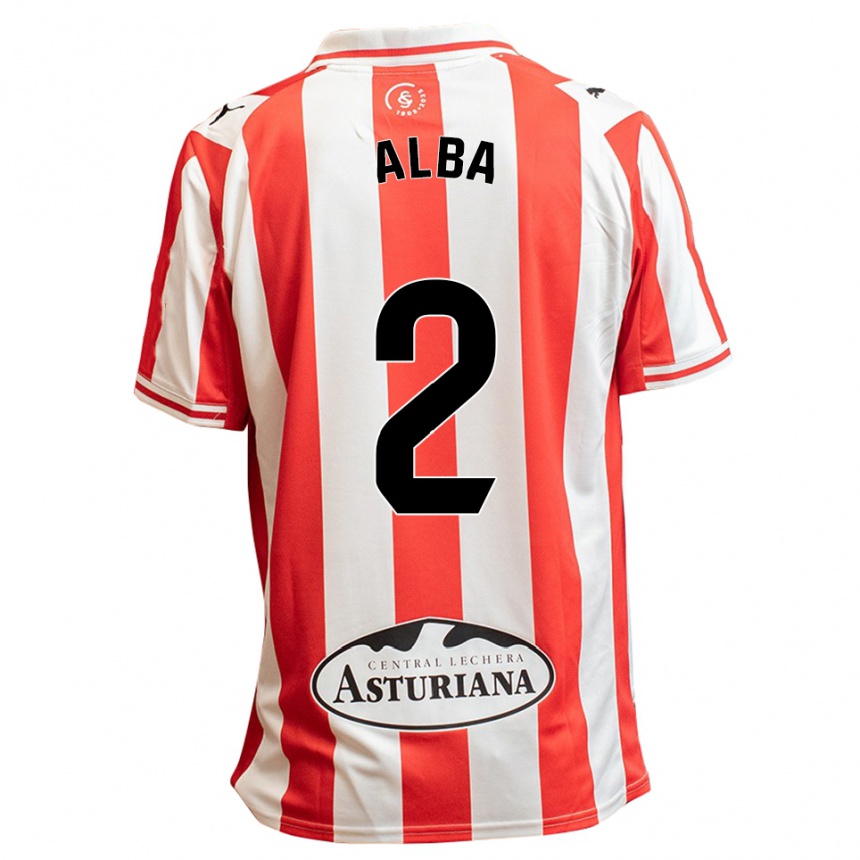 נשים כדורגל Alba Fernandez García #2 לבן אדום ג'רזי ביתית 2025/26