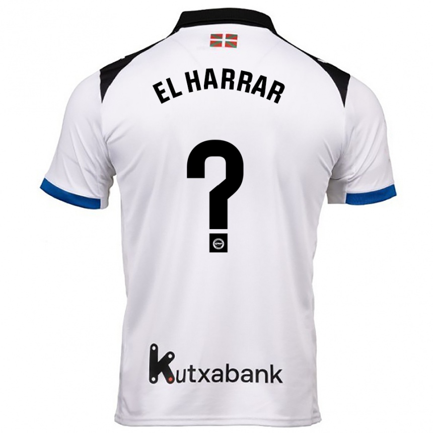 נשים כדורגל Mohamed El Harrar #0 לבן כחול הרחק ג'רזי 2025/26