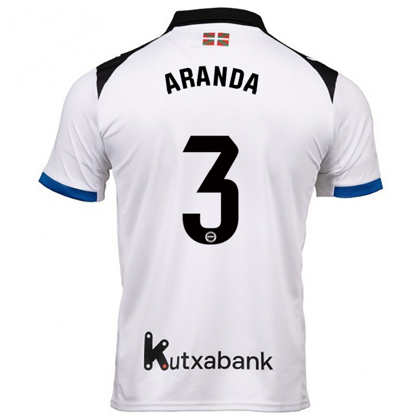 נשים כדורגל Miguel Aranda #3 לבן כחול הרחק ג'רזי 2025/26