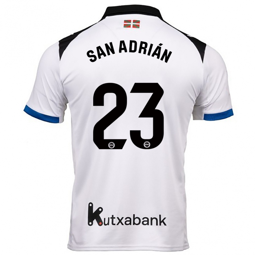 נשים כדורגל Marta San Adrián #23 לבן כחול הרחק ג'רזי 2025/26