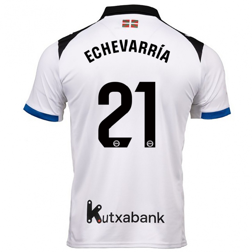 נשים כדורגל Martin Echevarría #21 לבן כחול הרחק ג'רזי 2025/26