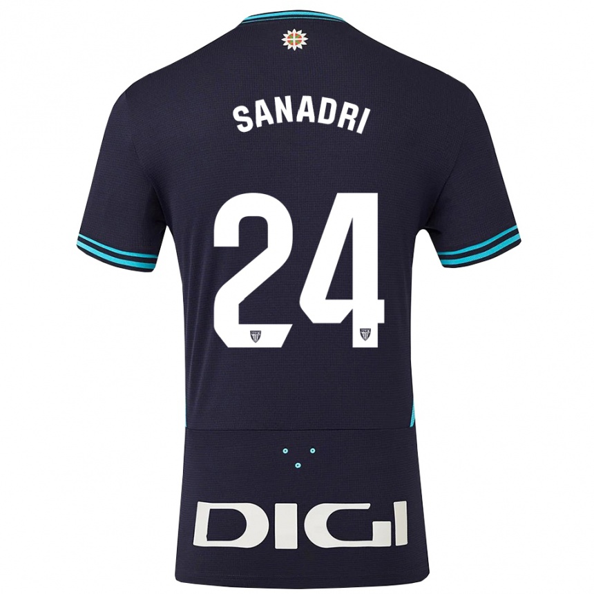 נשים כדורגל Sanadri #24 כחול נייבי תכלת הרחק ג'רזי 2025/26