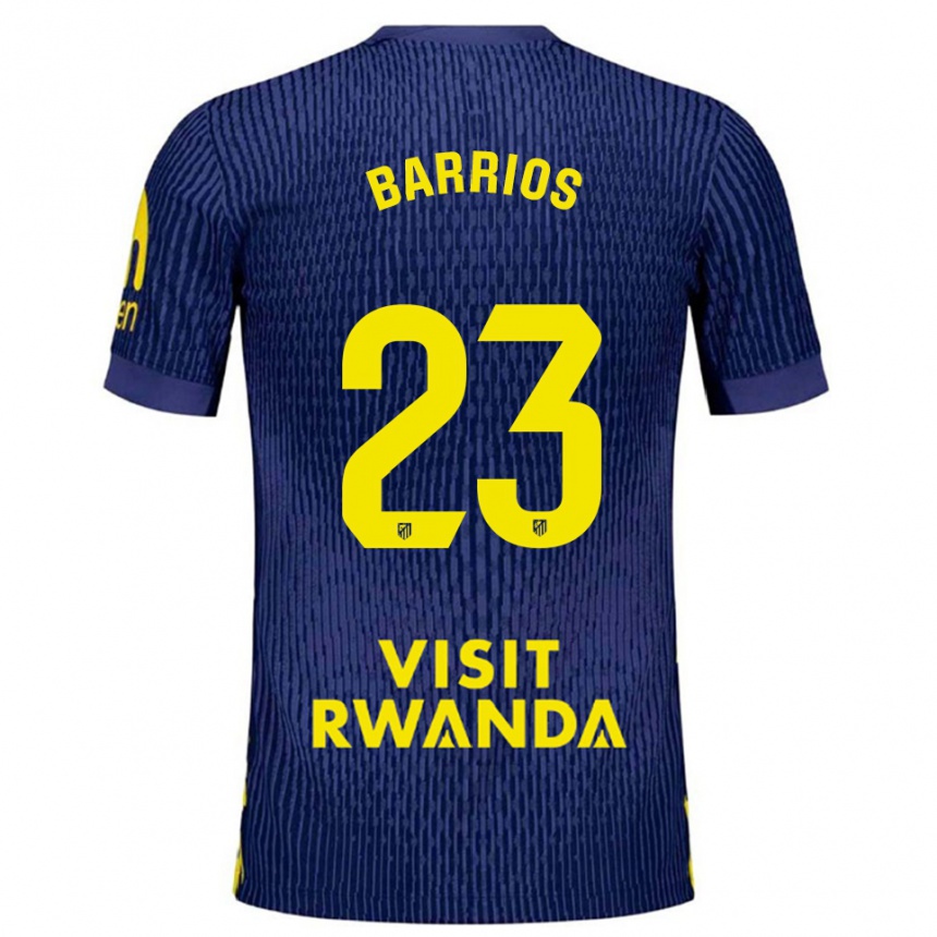 נשים כדורגל Jesus Barrios #23 כחול נייבי צהוב הרחק ג'רזי 2025/26