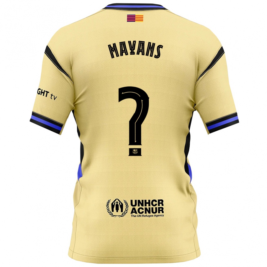 נשים כדורגל Sergi Mayans #0 צהוב שחור הרחק ג'רזי 2025/26