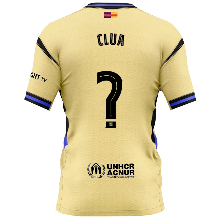 נשים כדורגל Genís Clua #0 צהוב שחור הרחק ג'רזי 2025/26