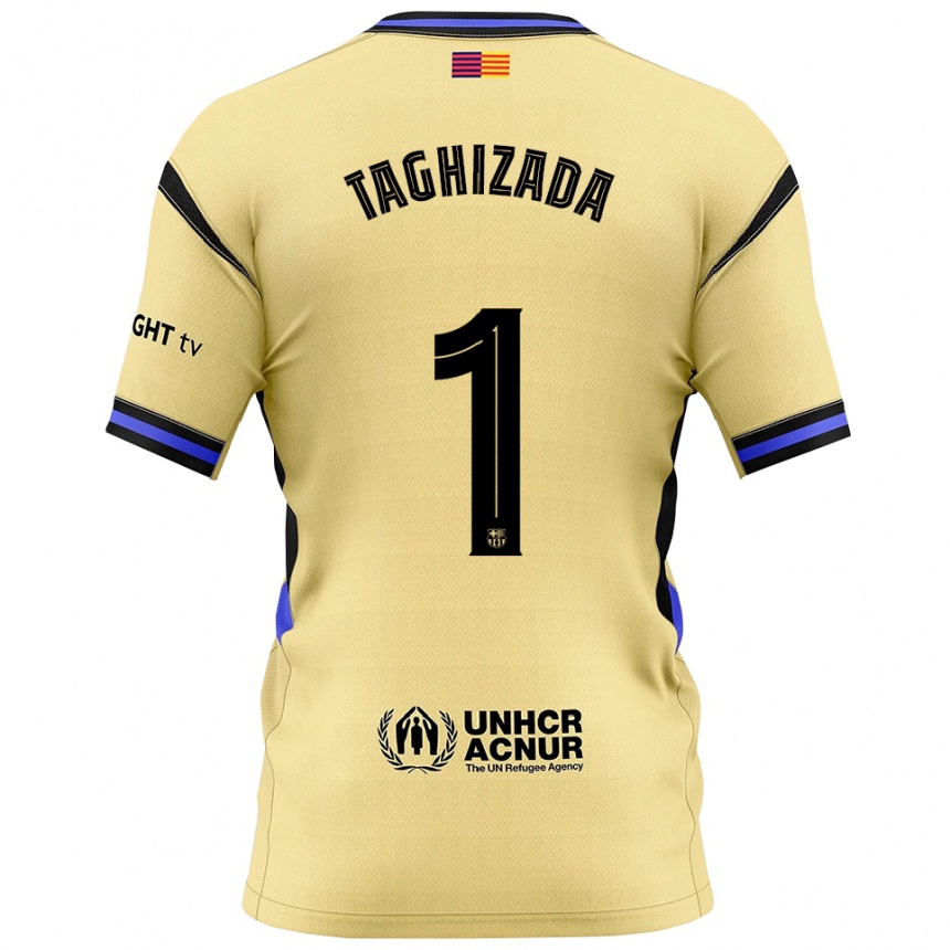 נשים כדורגל Eldar Taghizada #1 צהוב שחור הרחק ג'רזי 2025/26