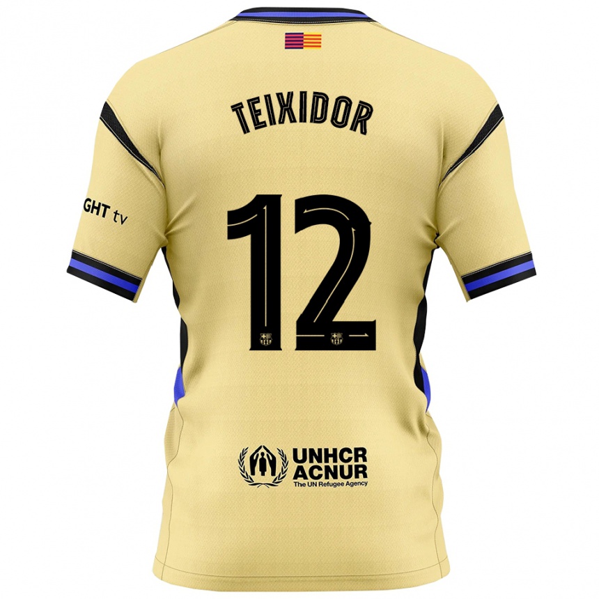 נשים כדורגל Nil Teixidor #12 צהוב שחור הרחק ג'רזי 2025/26