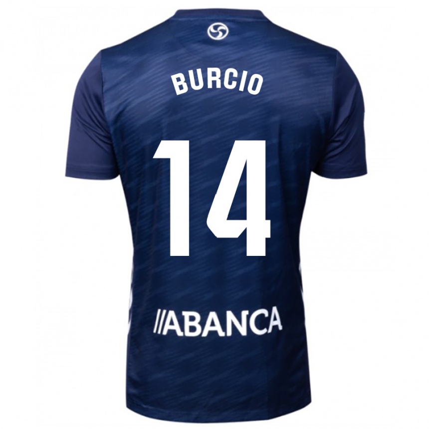 נשים כדורגל Hugo Burcio #14 כחול נייבי לבן הרחק ג'רזי 2025/26