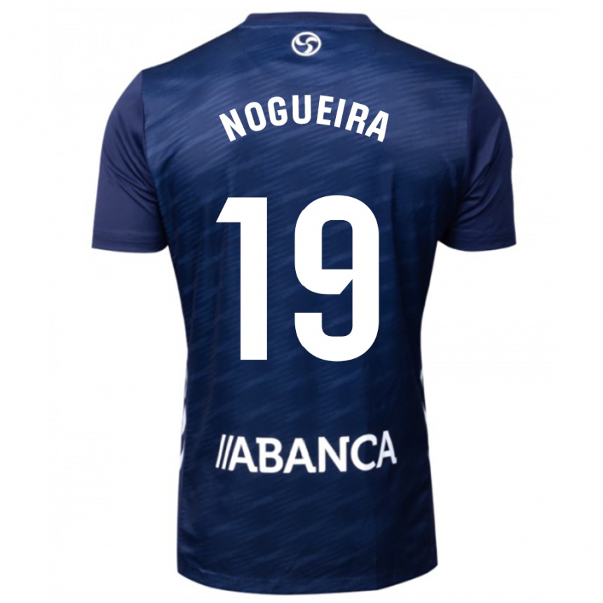 נשים כדורגל María Nogueira #19 כחול נייבי לבן הרחק ג'רזי 2025/26