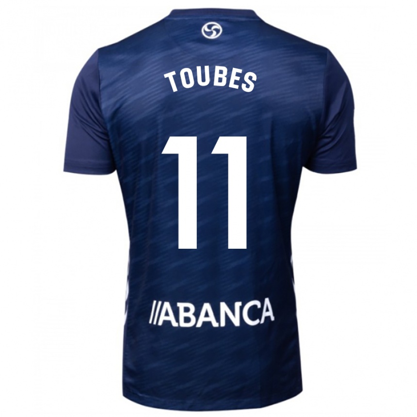 נשים כדורגל Ana Toubes #11 כחול נייבי לבן הרחק ג'רזי 2025/26