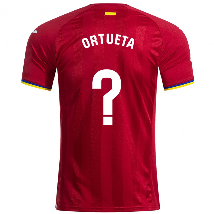 נשים כדורגל Ignacio Ortueta #0 אדום צהוב כחול הרחק ג'רזי 2025/26