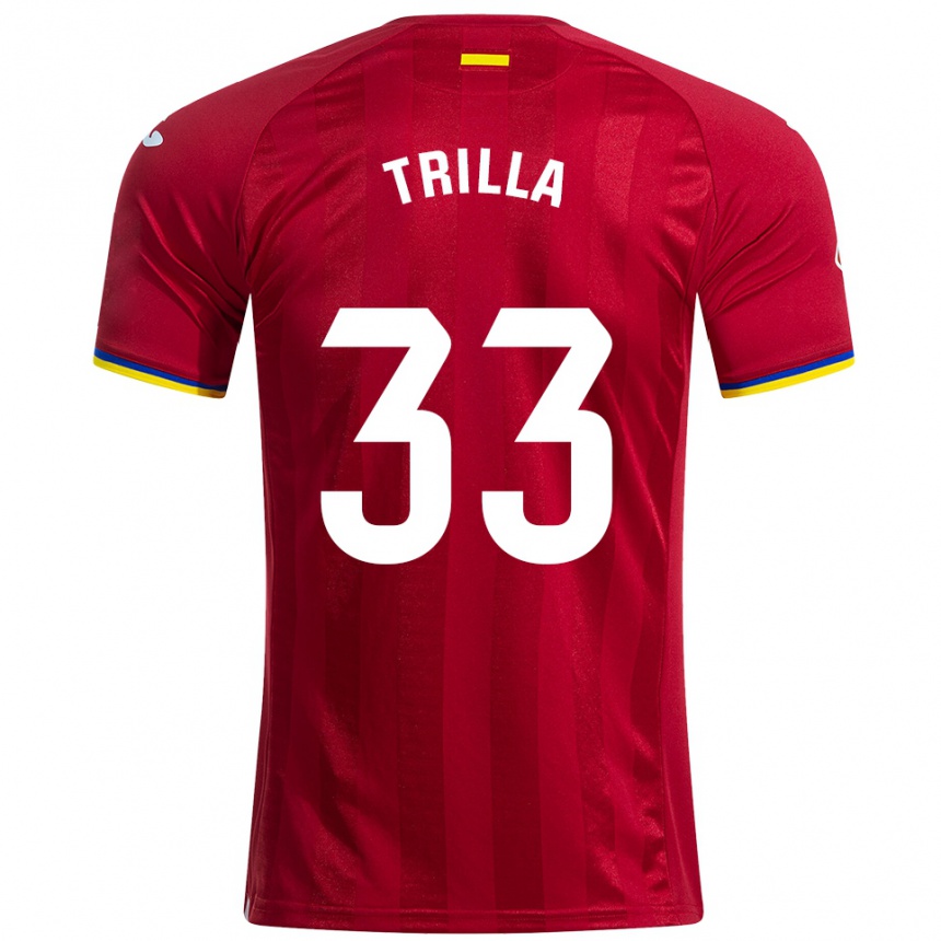 נשים כדורגל Guillem Trilla #33 אדום צהוב כחול הרחק ג'רזי 2025/26