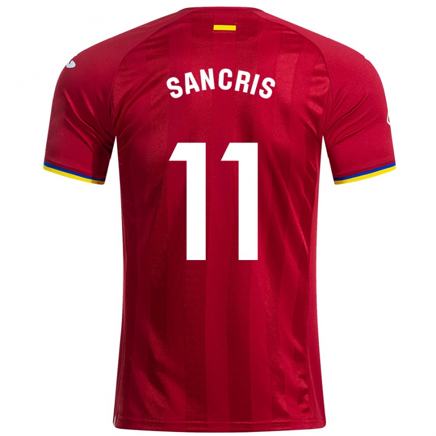 נשים כדורגל Álex Sancris #11 אדום צהוב כחול הרחק ג'רזי 2025/26
