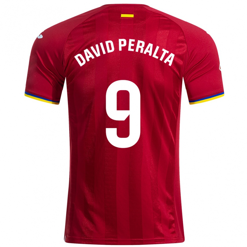 נשים כדורגל Juan David Peralta #9 אדום צהוב כחול הרחק ג'רזי 2025/26