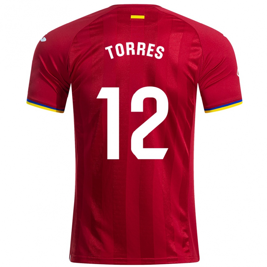 נשים כדורגל Rubén Torres #12 אדום צהוב כחול הרחק ג'רזי 2025/26