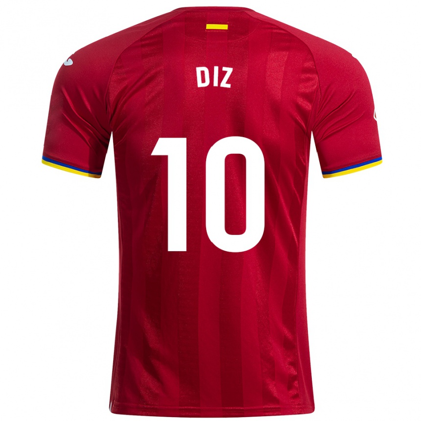 נשים כדורגל Rafa Diz #10 אדום צהוב כחול הרחק ג'רזי 2025/26
