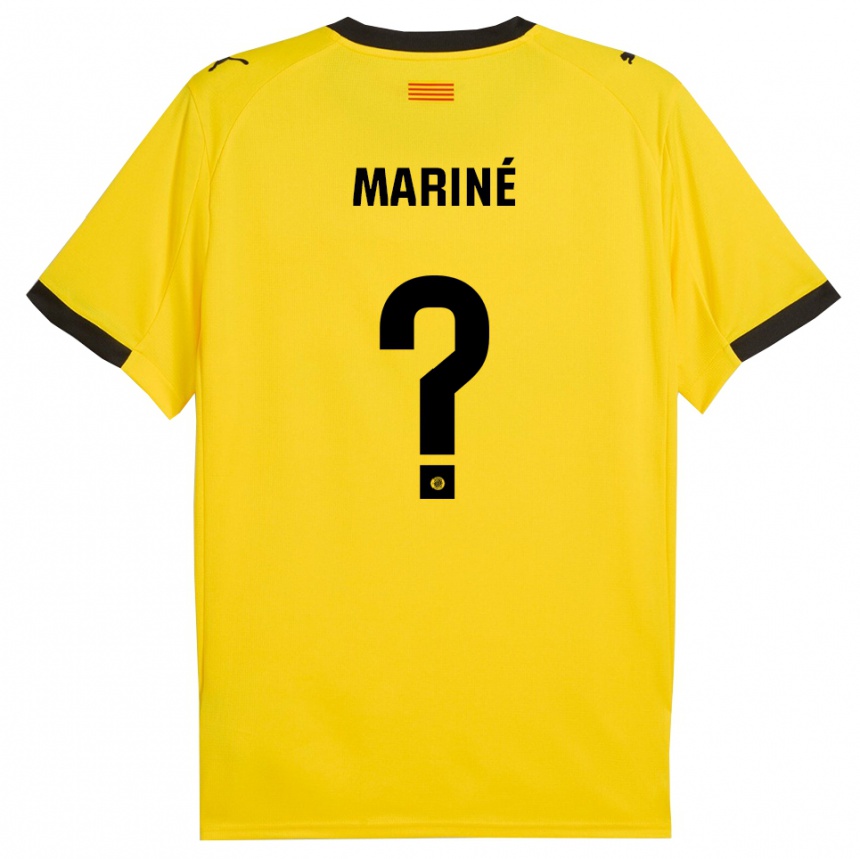 נשים כדורגל Aleix Mariné #0 צהוב שחור הרחק ג'רזי 2025/26