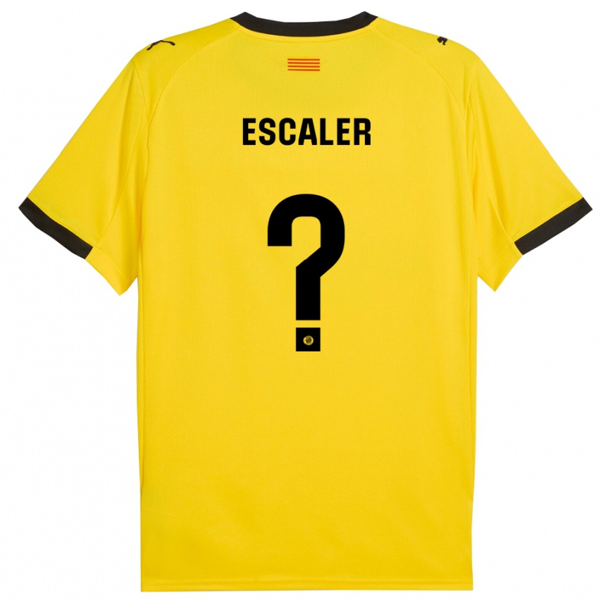 נשים כדורגל Joel Escaler #0 צהוב שחור הרחק ג'רזי 2025/26