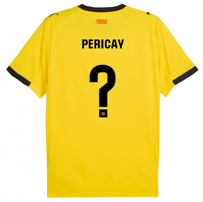 נשים כדורגל Sergi Pericay #0 צהוב שחור הרחק ג'רזי 2025/26