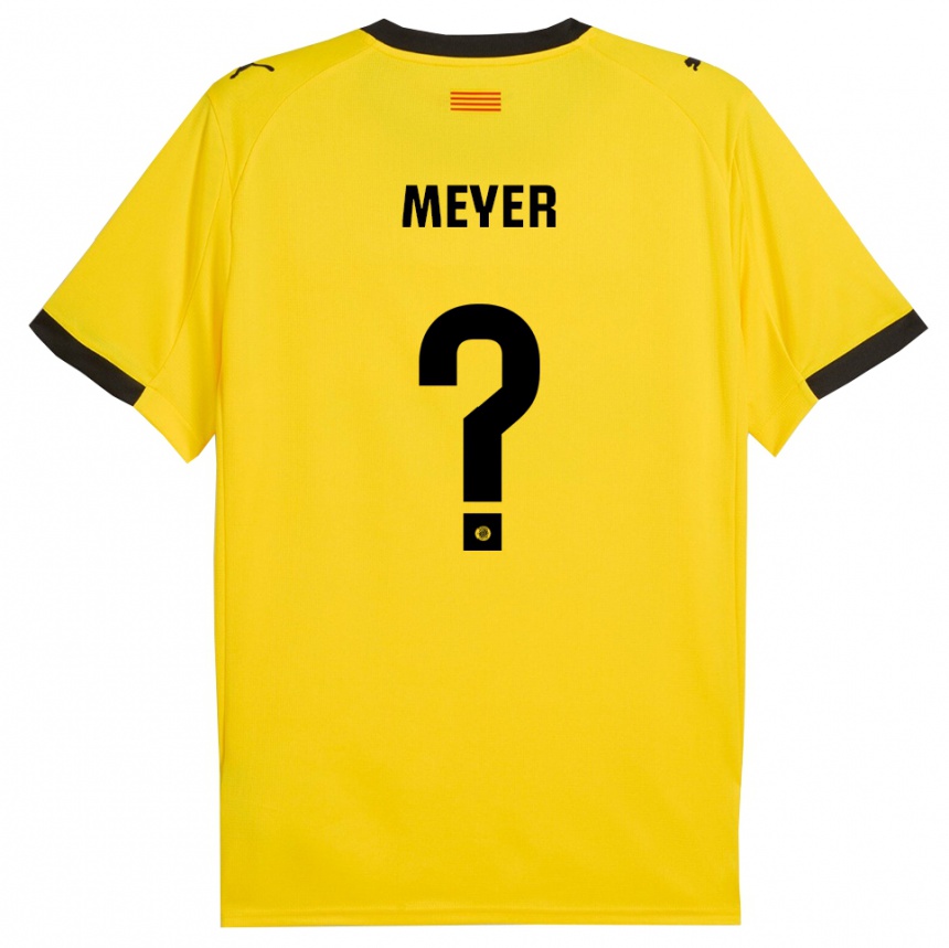 נשים כדורגל Romeo Meyer #0 צהוב שחור הרחק ג'רזי 2025/26