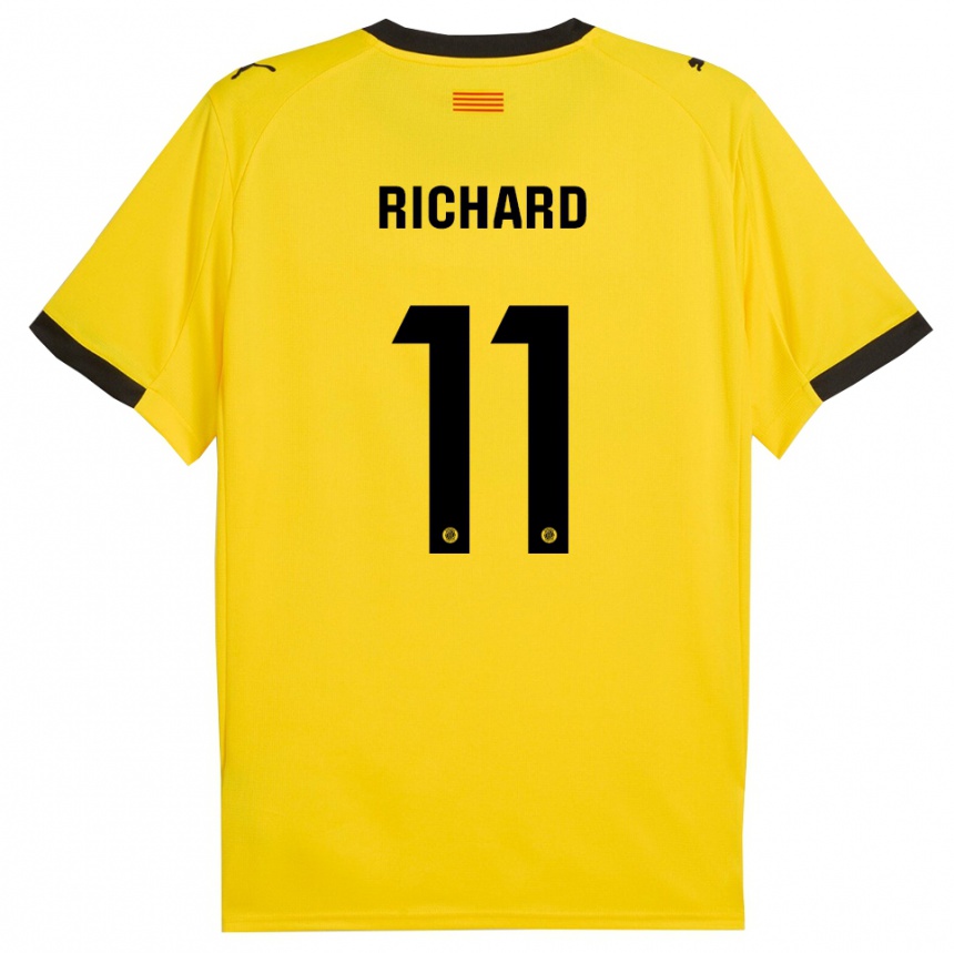 נשים כדורגל Richard Martínez #11 צהוב שחור הרחק ג'רזי 2025/26