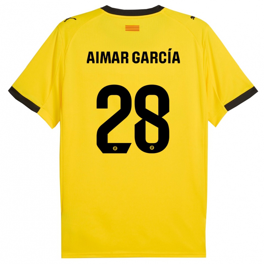 נשים כדורגל Aimar García #28 צהוב שחור הרחק ג'רזי 2025/26