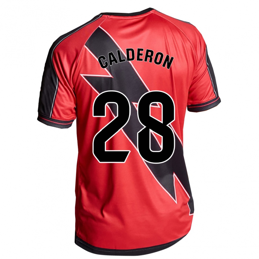 נשים כדורגל Esther Calderón #28 אדום שחור הרחק ג'רזי 2025/26