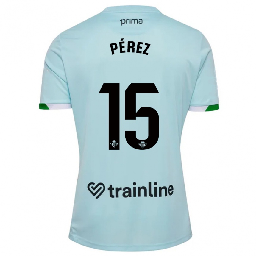 נשים כדורגל Álex Pérez #15 תכלת ירוק הרחק ג'רזי 2025/26