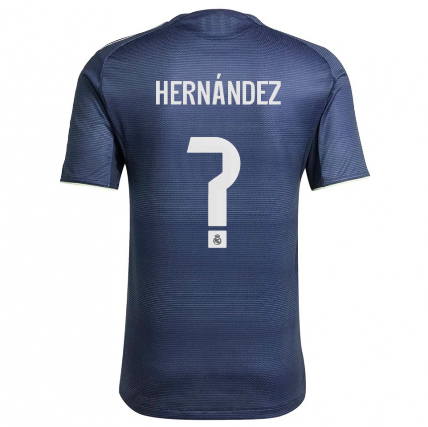 נשים כדורגל Enaitz Hernández #0 כחול נייבי כסוף הרחק ג'רזי 2025/26